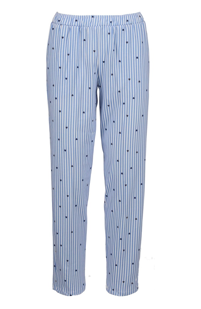 Pyjama dame 100% coton RINGELLA "Rayures et Coeurs" 6511214 - Air Blue 243