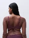 Soutien-gorge armatures enveloppant CHANTELLE "Illusion" C1B4M0 - Aubergine Lurex E63