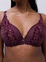 Soutien-gorge armatures enveloppant CHANTELLE "Illusion" C1B4M0 - Aubergine Lurex E63
