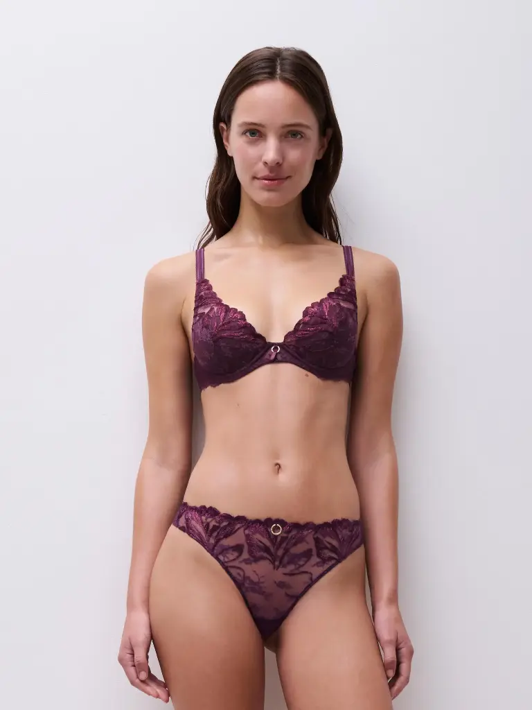 Tanga CHANTELLE "Illusion" C1B4G0 - Aubergine Lurex E63
