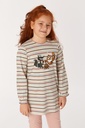 Pyjama fille WOODY 222-1-BLB-S - Rayé et rose 931