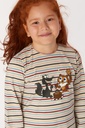 Pyjama fille WOODY 222-1-BLB-S - Rayé et rose 931