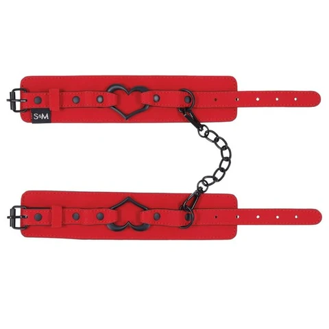 Menottes ajustables cuir synthétique rouge SPORTSHEETS - SEX & MISCHIEF "Amor Handcuffs" 106128