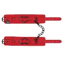 Menottes ajustables cuir synthétique rouge SPORTSHEETS - SEX & MISCHIEF "Amor Handcuffs" 106128