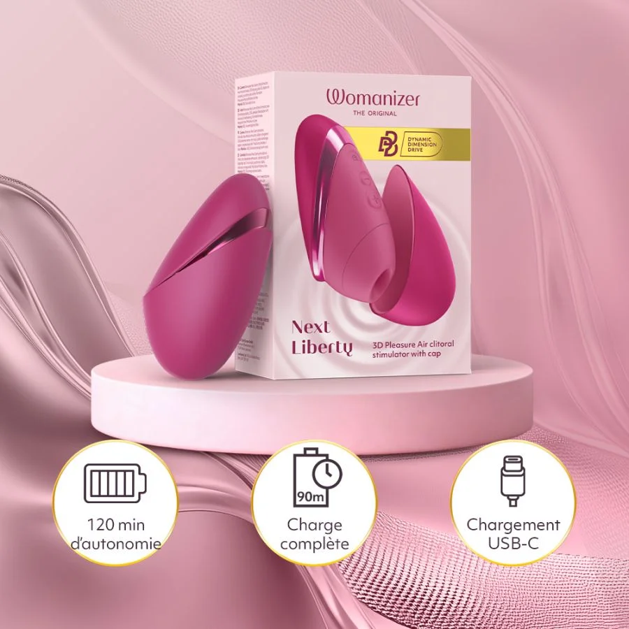 Stimulateur clitoridien à ondes pulsées WOMANIZER "Next Liberty" - Vibrant Pink