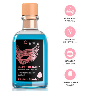Huile de massage comestible "Sexy Therapy" - Barbe à Papa