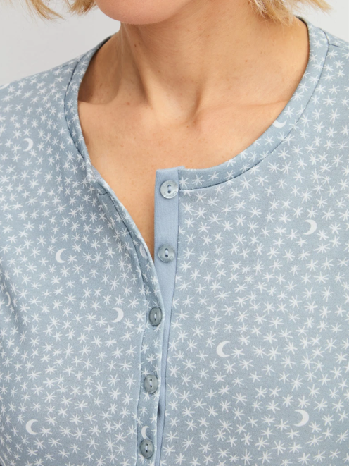 Chemise de nuit Dame 100% coton 110cm CALIDA "Midnight Dreams" 30095 - Dusty Grey 982 