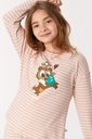 Pyjama long fille WOODY 222-1-PZG-Z - Rayé 936