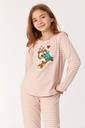 Pyjama long fille WOODY 222-1-PZG-Z - Rayé 936