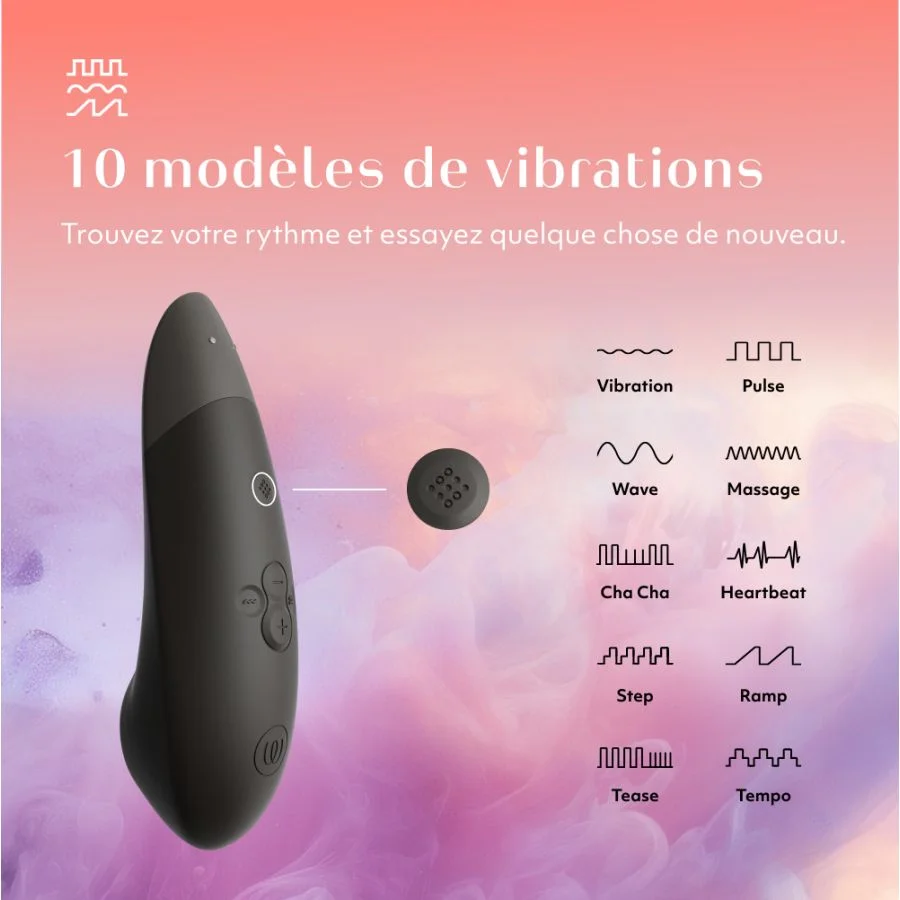 Stimulateur clitoridien à ondes de pression d'air WOMANIZER "Enhance" - Noir