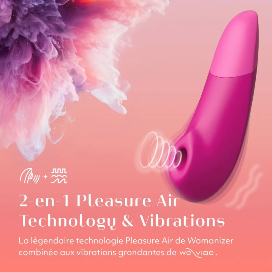 Stimulateur clitoridien à ondes de pression d'air WOMANIZER "Enhance" - Vibrant Pink
