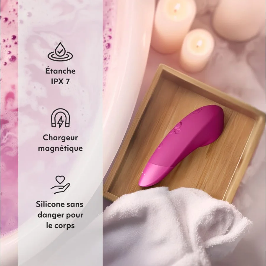 Stimulateur clitoridien à ondes de pression d'air WOMANIZER "Enhance" - Vibrant Pink