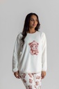 Pyjama long et doux dame "Teddy bear" MIRA 8573MW - Ecru 09