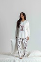 Pyjama long et doux dame "Agneau" MIRA 8573MW - Ecru 07
