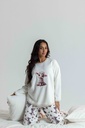 Pyjama long et doux dame "Agneau" MIRA 8573MW - Ecru 07
