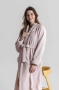 Peignoir long et doux dame "Fleurs" MIRA 9143MW - Rose 02