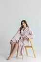 Peignoir long et doux dame "Fleurs" MIRA 9143MW - Rose 02