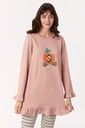 Pyjama long femme WOODY 222-1-TUL-S - Rose et rayé 360