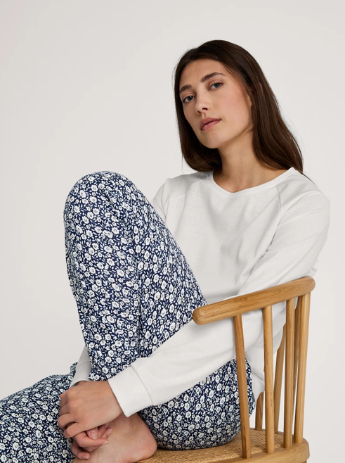 Pantalon de Pyjama dame avec poches 100% coton CALIDA "Favourites Sleep" 29279 - Peacoat Blue 488