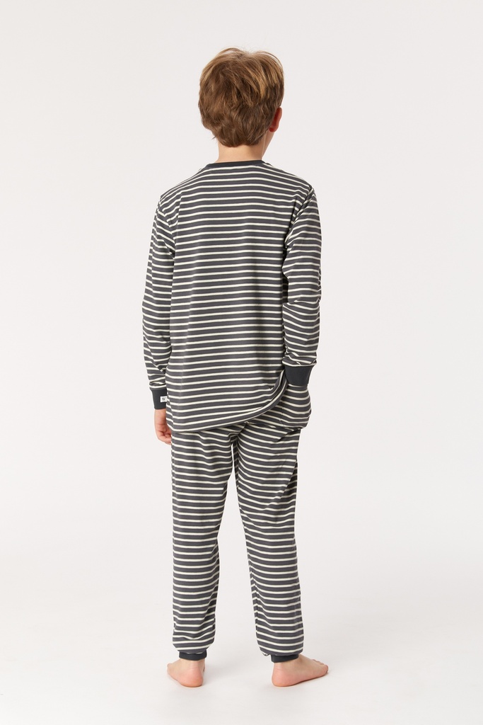 Pyjama long garçon WOODY 222-1-PZL-Z - Rayé gris 935