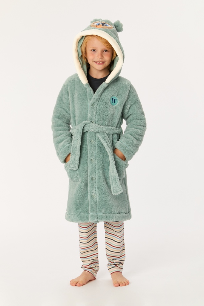 Peignoir en polar pour enfant WOODY 222-1-ROM-M - Blue gris 806