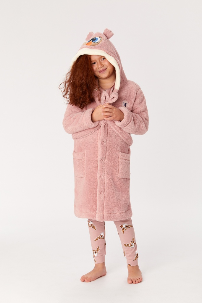 Peignoir en polar pour enfant WOODY 222-1-ROM-M - Rose 360