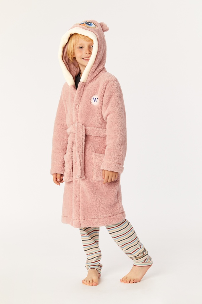 Peignoir en polar pour enfant WOODY 222-1-ROM-M - Rose 360