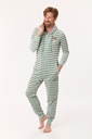 Pyjama unisexe adulte WOODY 222-1-PLS-S - Bleu denim et rayé 819