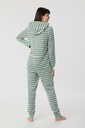 Pyjama adulte 1 pièce mixte WOODY 222-1-ONE-V - Vert rayé 938