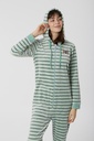 Pyjama adulte 1 pièce mixte WOODY 222-1-ONE-V - Vert rayé 938