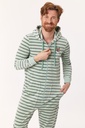 Pyjama adulte 1 pièce mixte WOODY 222-1-ONE-V - Vert rayé 938