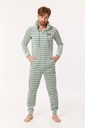 Pyjama adulte 1 pièce mixte WOODY 222-1-ONE-V - Vert rayé 938