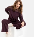 Pyjama long femme WOODY 222-5-XPD-Z -Bordeau 333