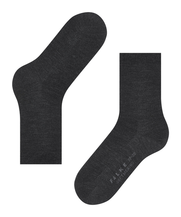 Chaussettes laine dame FALKE "Softmerino" 47488 - Anthracite 3089