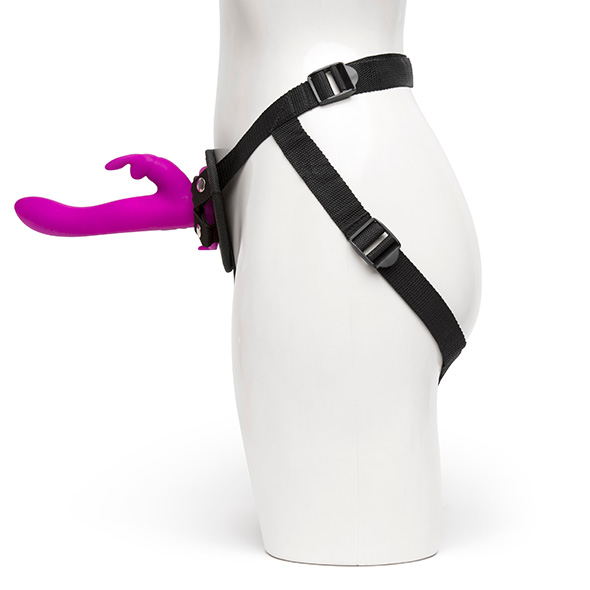 Harnais et Vibromasseur double stimulation HAPPY RABBIT "Strap-on kit"