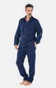 Pyjama homme boutonné en pilou ARTHUR "City" PLC - Marine 2CVH22