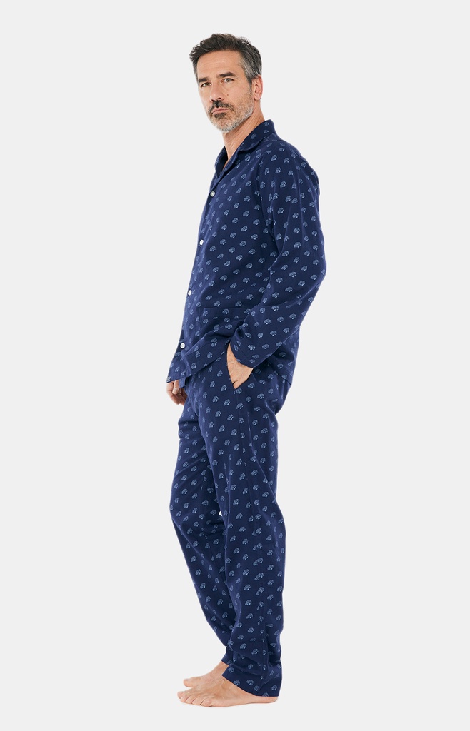 Pyjama homme boutonné en pilou ARTHUR "City" PLC - Marine 2CVH22