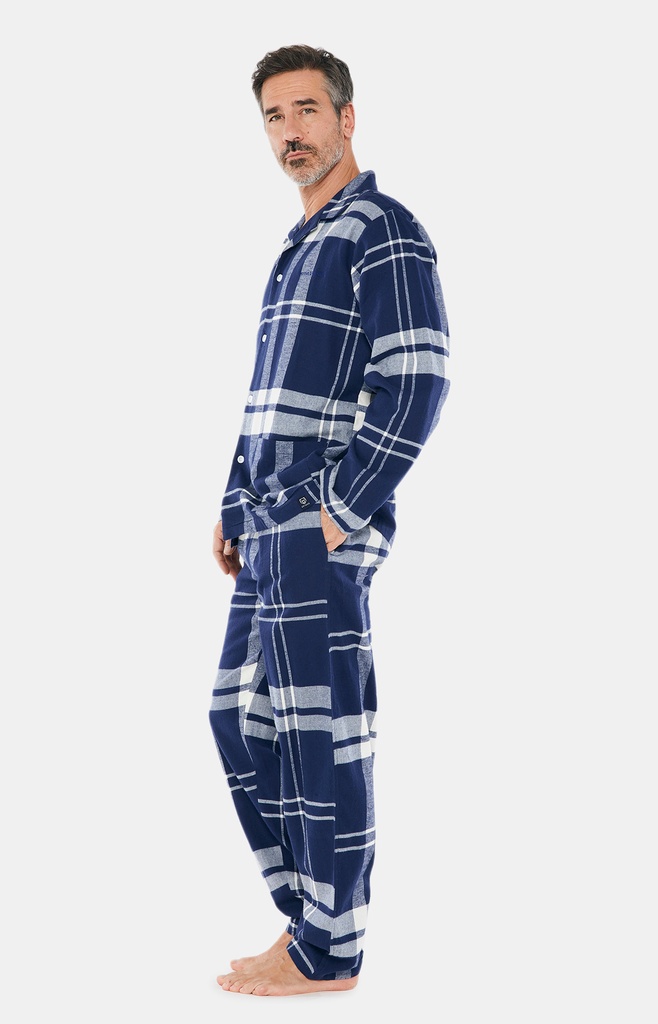 Pyjama long coton bio ARTHUR "Boby" PLC - Marine MAXH22