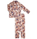 Pyjama long femme boutonné coton bio ARTHUR "Teddy" PPF - Beige TEDDH22