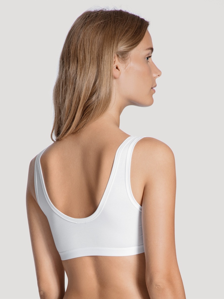 Brassière look sportif & régulation de l'humidité CALIDA "Natural Joy" 02555 - Blanc 001