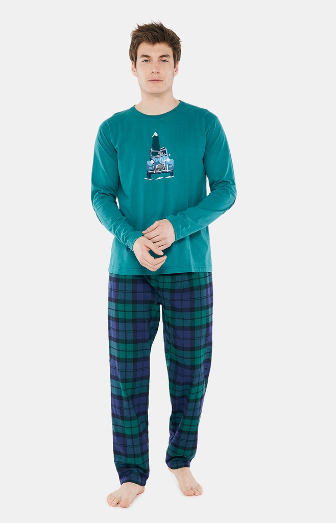 Pyjama long 100% coton ARTHUR "Bill" BOS - Vert BILLH22