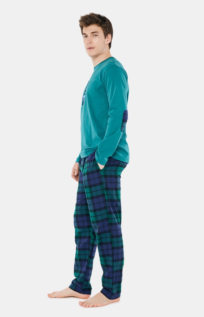 Pyjama long 100% coton ARTHUR "Bill" BOS - Vert BILLH22