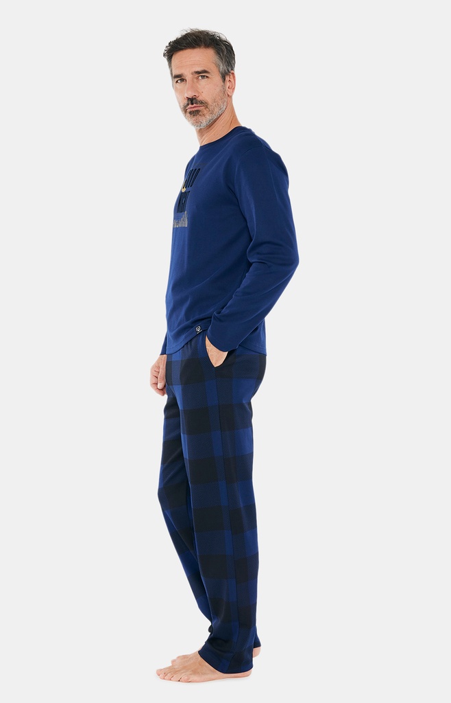 Pyjama long coton bio ARTHUR "Good Night" ZAC - Marine GOODH22