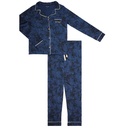 Pyjama long femme boutonné en pilou ARTHUR "Good night" PLY - Marine GOODH22