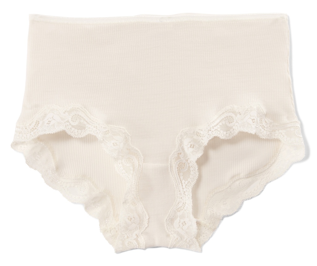 Chemisette manche longue dentelle laine & soie CALIDA "Richesse Lace" 15990 - Light Ivory 090