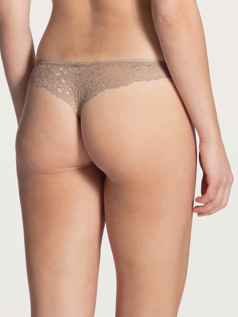 Tanga coton & dentelle low cut CALIDA "Sensual Secrets" 20831 - Noir 992