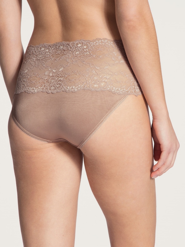 Culotte coton & dentelle taille haute CALIDA "Sensual Secrets" 21431 - Almondine 335