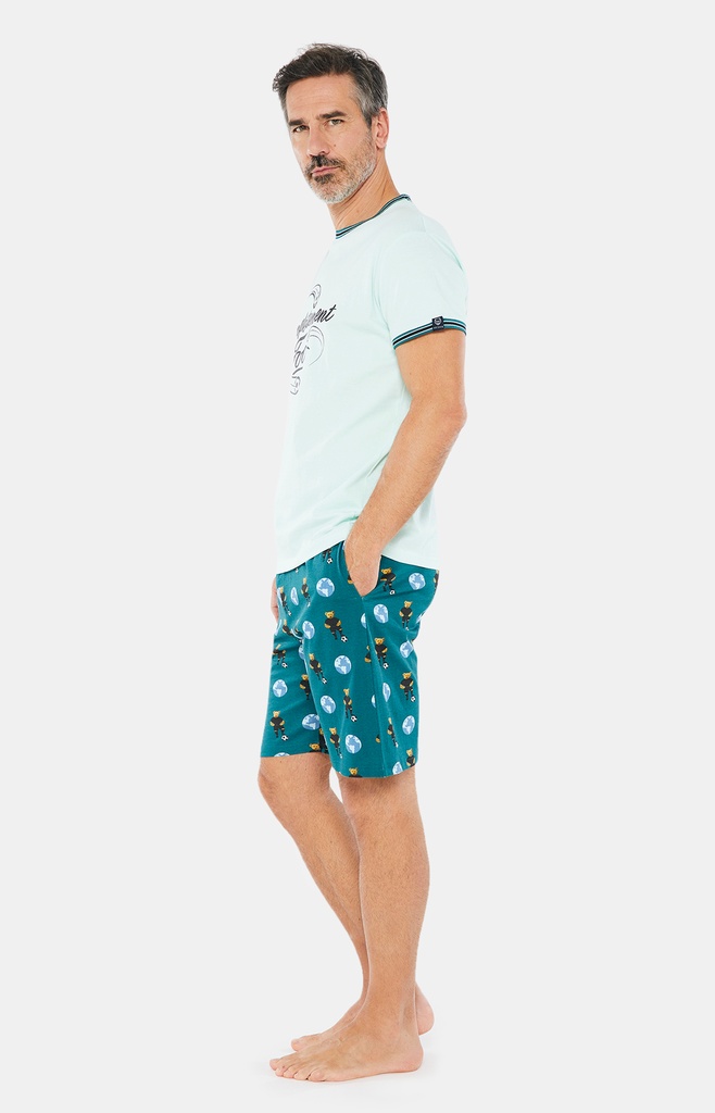 Pyjama short homme coton bio ARTHUR "Paul" PAU - Sapin FOOTH22