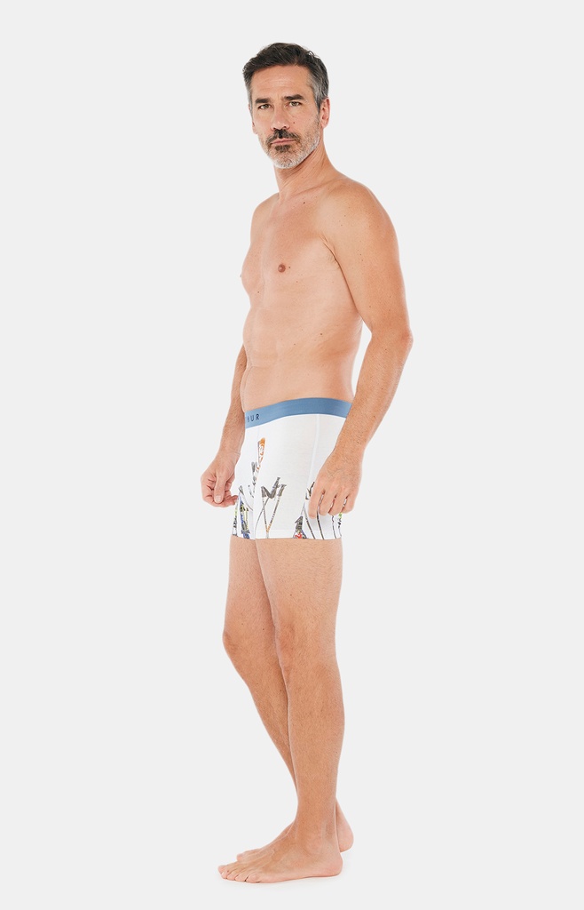 Boxer homme fantaisie 95% coton bio ARTHUR MAC - SKIH22