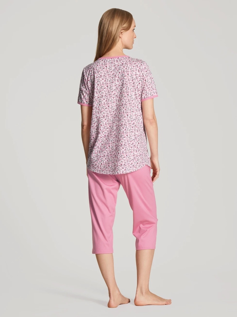 Pyjama  dame short 3/4 en 100% coton durable CALIDA "Lovely Nights" 47556 - Cashmere Rose 214